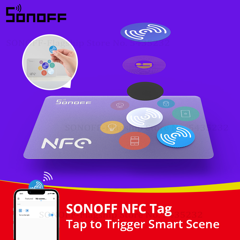 ملصق SONOFF NFC Ntag215 بتردد  - مراجعة Sonoff وسعره
